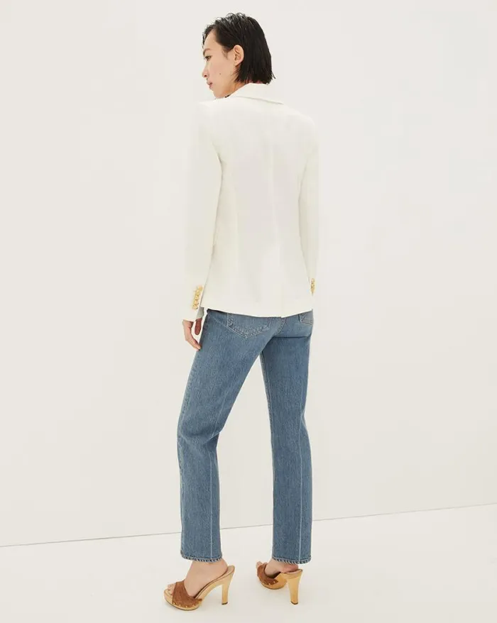 Jackets and Outerwear ShopJackets Veronica Beard Miller Linen Dickey Jacket White