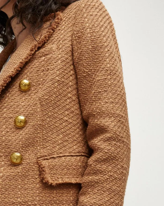 Jackets and Outerwear ShopJackets Veronica Beard Miller Tweed Dickey Jacket Camel