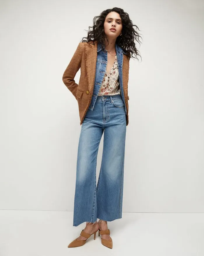 Jackets and Outerwear ShopJackets Veronica Beard Miller Tweed Dickey Jacket Camel