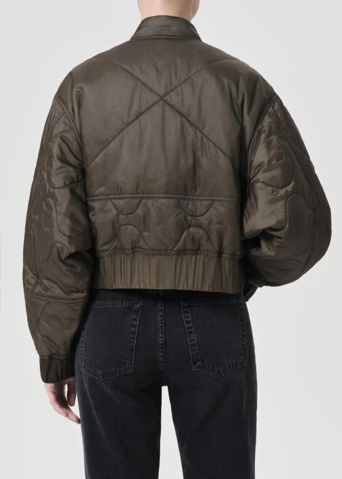 Jackets and Outerwear Women Agolde Shoreditch Ski Club X AGOLDE Iona Quilted Jacket In Olive