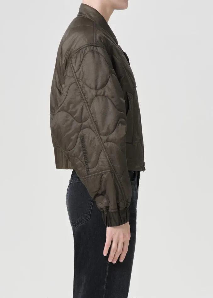 Jackets and Outerwear Women Agolde Shoreditch Ski Club X AGOLDE Iona Quilted Jacket In Olive