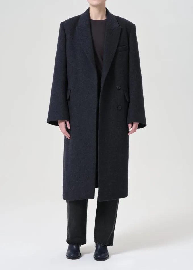 Jackets and Outerwear Women Agolde Shoreditch Ski Club X AGOLDE Ria Coat In Blue Note Heather