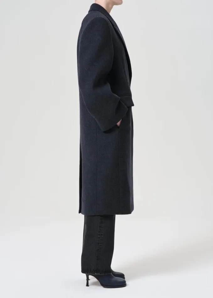 Jackets and Outerwear Women Agolde Shoreditch Ski Club X AGOLDE Ria Coat In Blue Note Heather