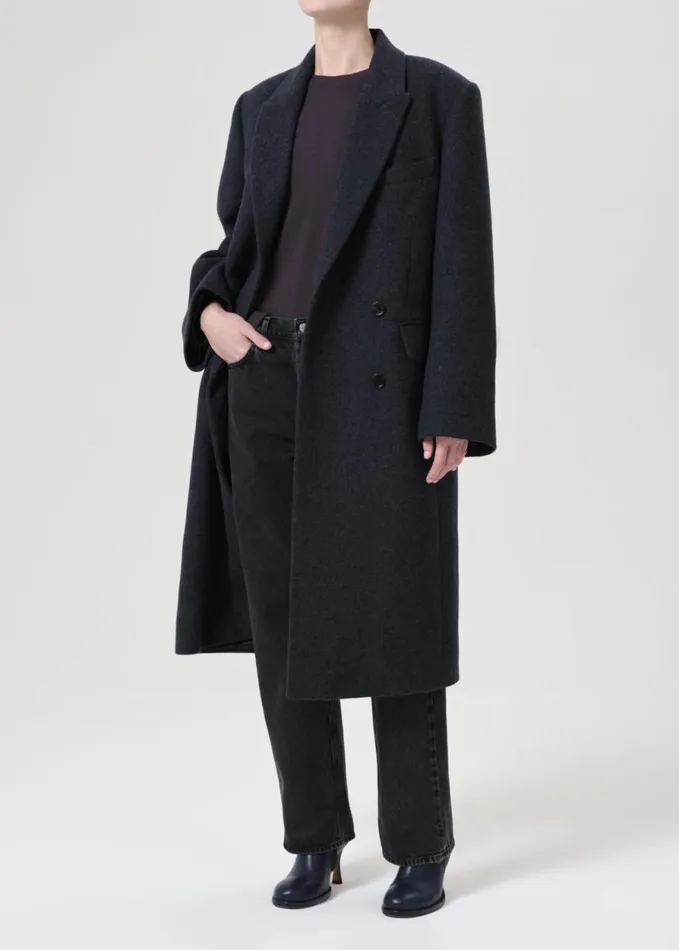 Jackets and Outerwear Women Agolde Shoreditch Ski Club X AGOLDE Ria Coat In Blue Note Heather