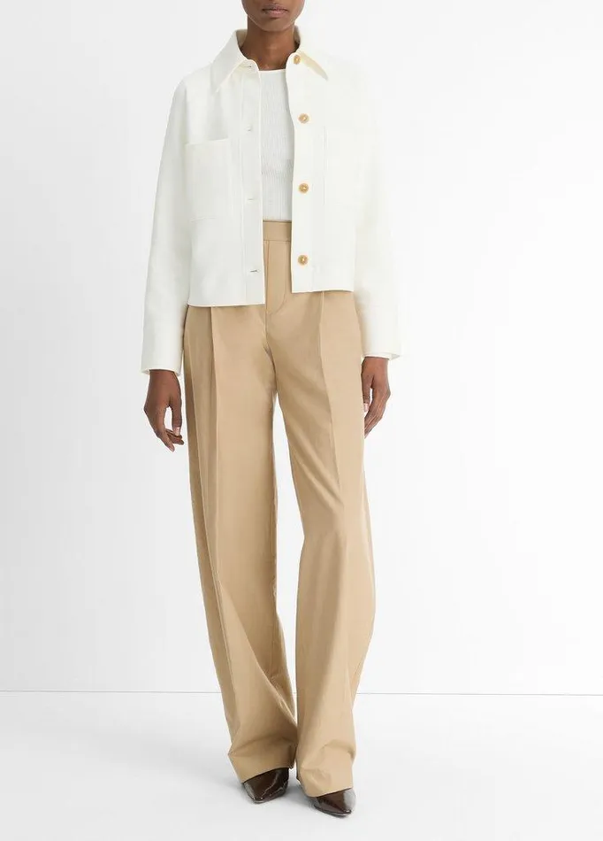 Jackets and Outerwear Women Vince CottonBlend Shirt Jacket Off White