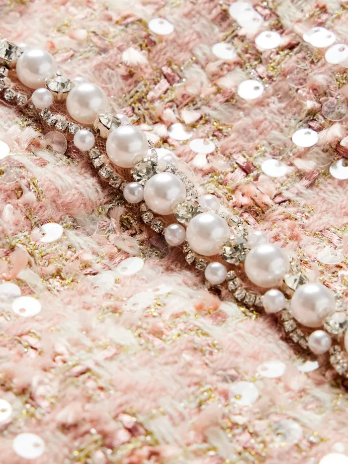 Jackets Coats Women Alice Olivia KIDMAN EMBELLISHED BOXY JACKET Pearl Blush