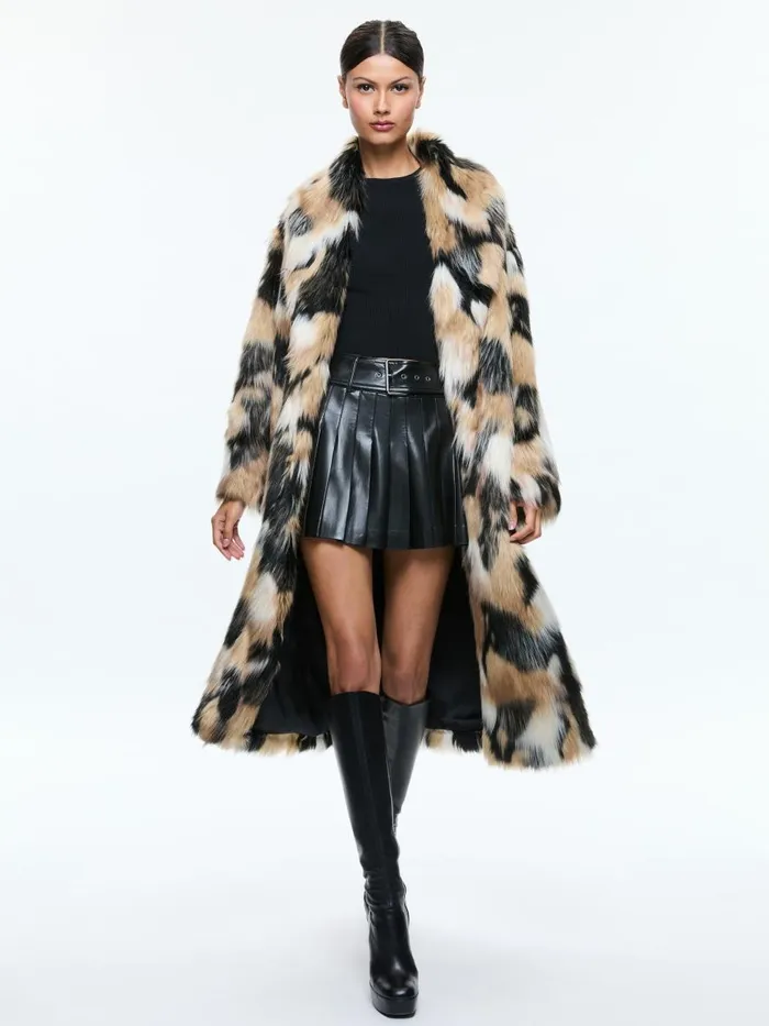 Jackets Coats Women Alice Olivia YETTA DROP SHOULDER FAUX FUR MAXI COAT Blackmulti Jackets Coats Women Alice Olivia YETTA DROP SHOULDER FAUX FUR MAXI COAT Blackmulti