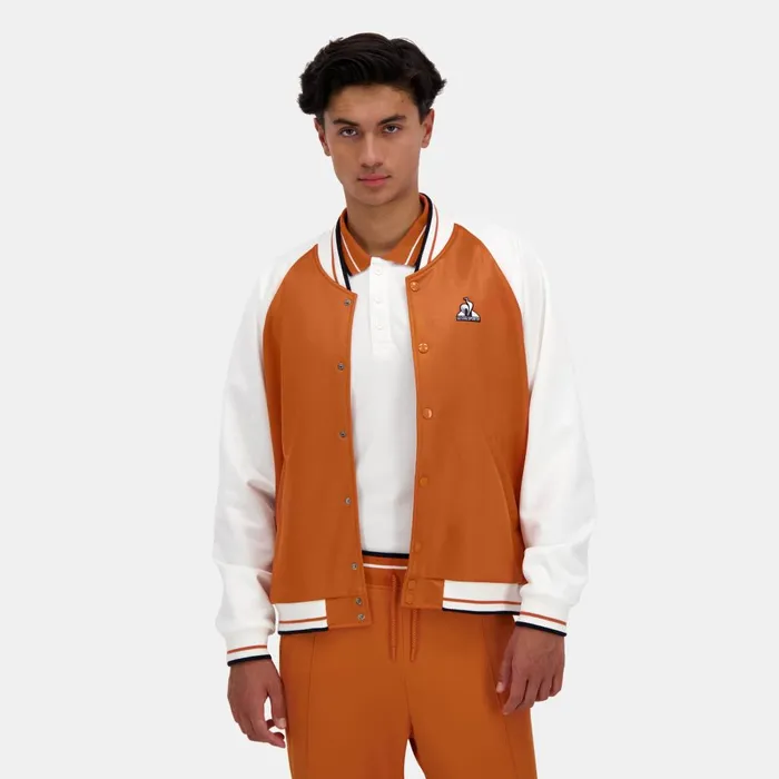 Jackets Men Le Coq Sportif Hritage Bomber Homme Apricot Orangemarshmallow
