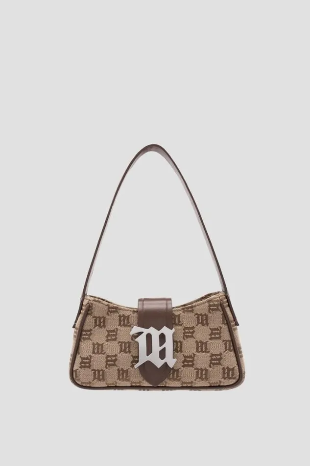 Jacquard Monogram Shoulder Bag Mini Biscotto Women MISBHV Bags