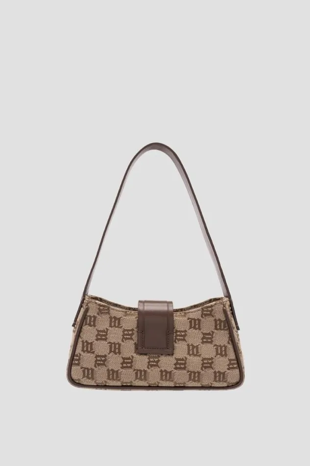 Jacquard Monogram Shoulder Bag Mini Biscotto Women MISBHV Bags