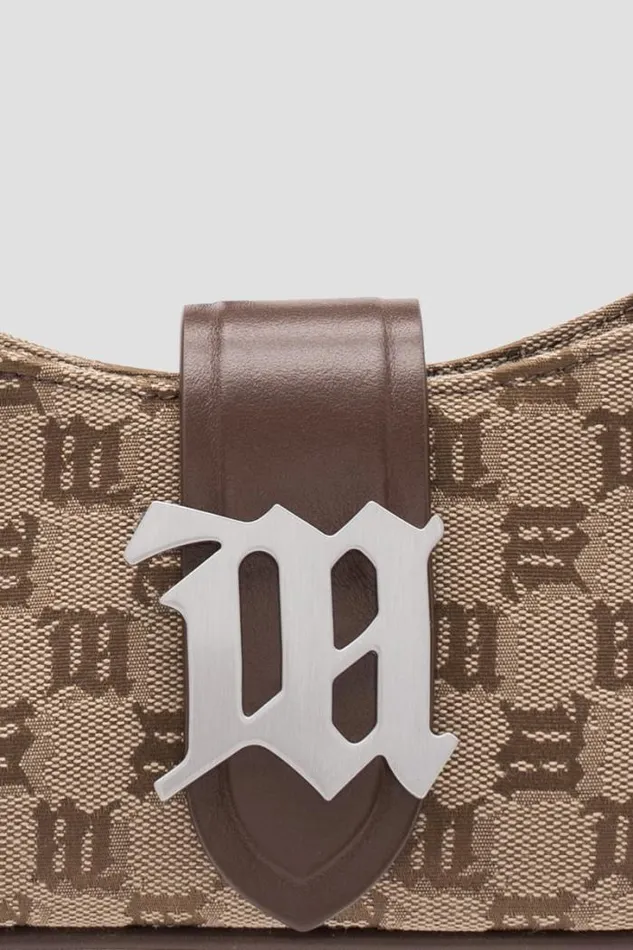Jacquard Monogram Shoulder Bag Mini Biscotto Women MISBHV Bags