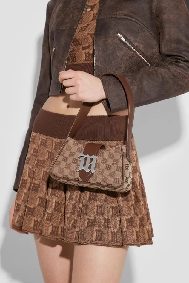 Jacquard Monogram Shoulder Bag Mini Biscotto Women MISBHV Bags