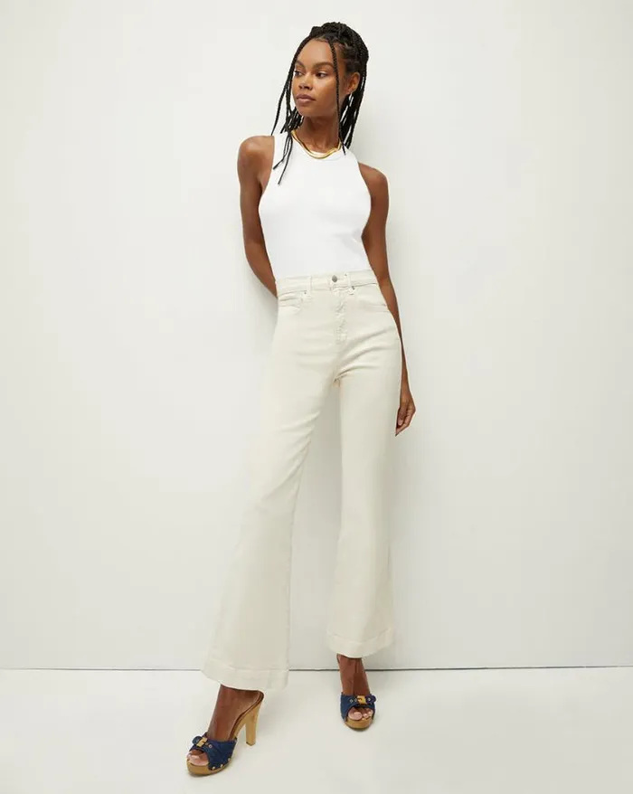 Jeans Shop Veronica Beard Carson KickFlare Jean Extended Ecru
