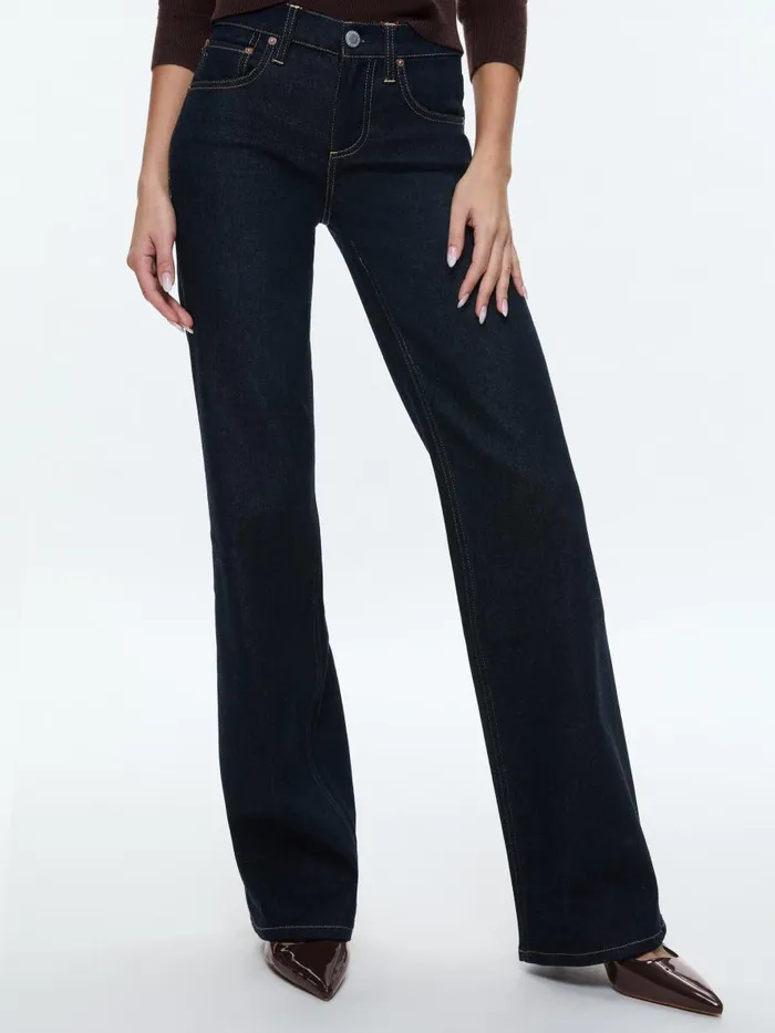 Jeans Women Alice Olivia BODIE LOW RISE BOOTCUT JEAN Dark Rinse