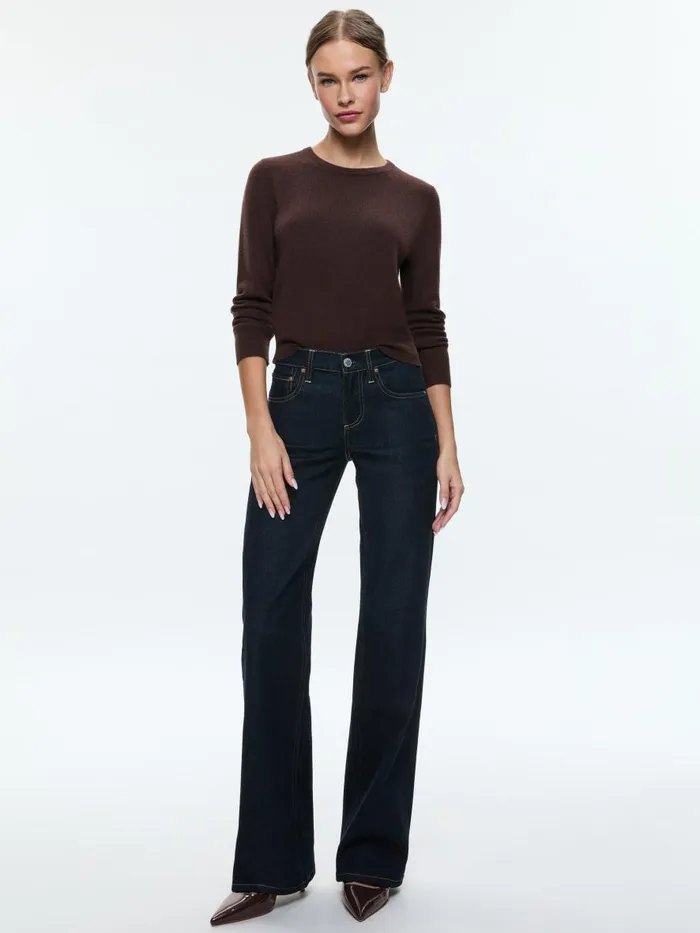 Jeans Women Alice Olivia BODIE LOW RISE BOOTCUT JEAN Dark Rinse
