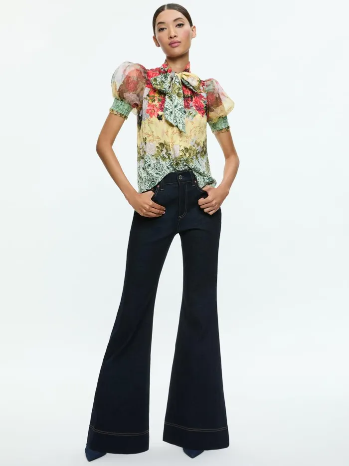 Jeans Women Alice Olivia SB HIGH RISE BELL JEAN Dark Rinse