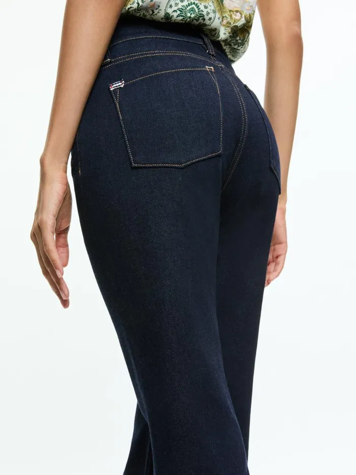 Jeans Women Alice Olivia SB HIGH RISE BELL JEAN Dark Rinse