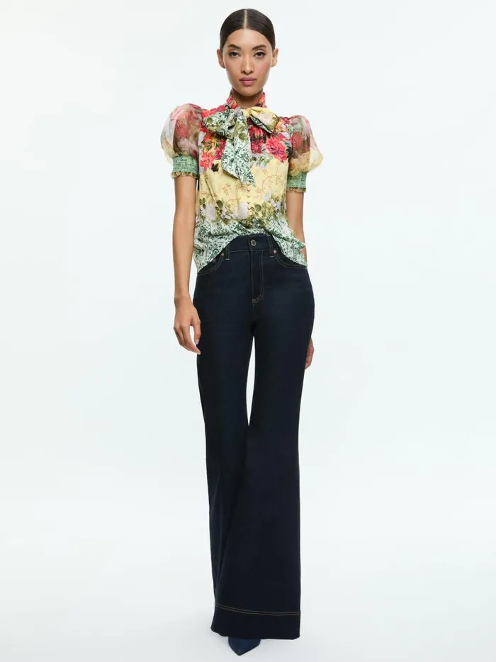 Jeans Women Alice Olivia SB HIGH RISE BELL JEAN Dark Rinse