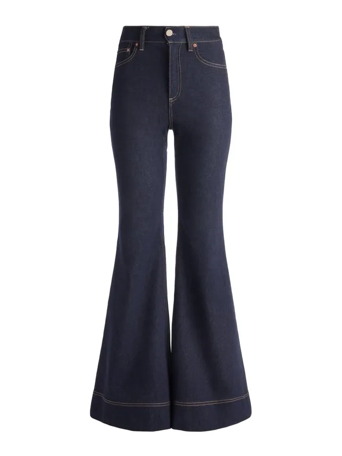 Jeans Women Alice Olivia SB HIGH RISE BELL JEAN Dark Rinse