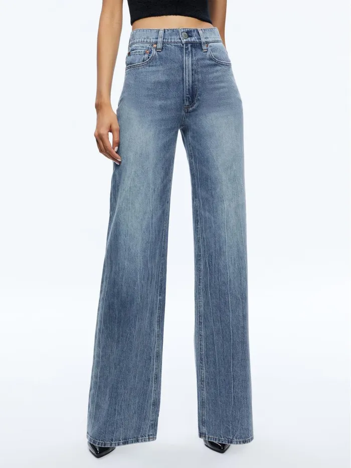 Jeans Women Alice Olivia WEEZY FULL LENGTH JEAN Avery Blue