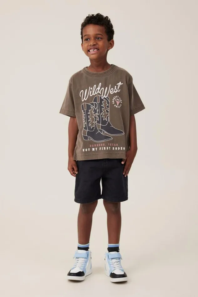 Jonny Short Sleeve Print Tee Hot Choccywild West Boys Cotton On Tops and TShirts Jonny Short Sleeve Print Tee Hot Choccywild West Boys Cotton On Tops and TShirts