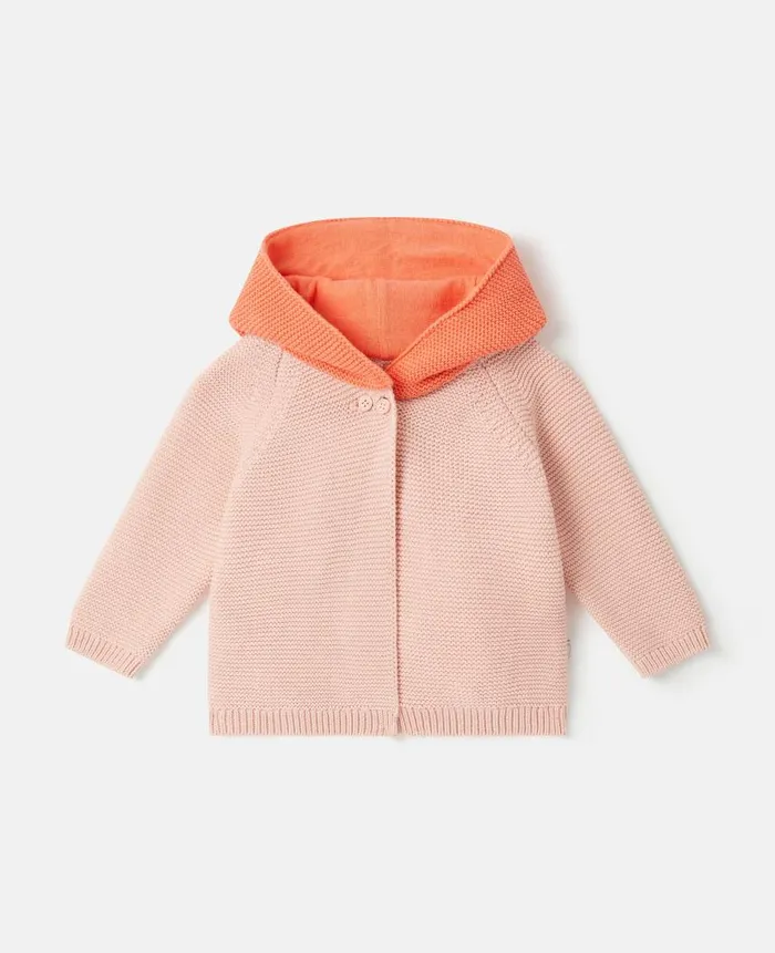 Kids Baby Girls Stella McCartney Apple Hooded Cardigan Pink