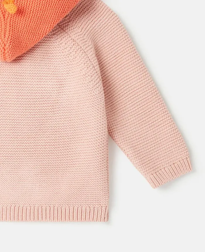 Kids Baby Girls Stella McCartney Apple Hooded Cardigan Pink