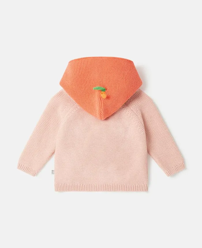 Kids Baby Girls Stella McCartney Apple Hooded Cardigan Pink
