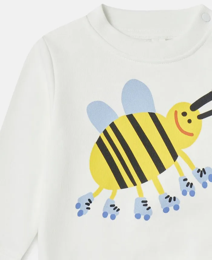 Kids Baby Girls Stella McCartney Roller Skate Bumblebee Sweatshirt Ivory
