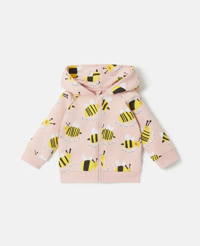 Kids Baby Girls Stella McCartney Roller Skate Bumblebee Zip Hoodie Pink Multicolour Kids Baby Girls Stella McCartney Roller Skate Bumblebee Zip Hoodie Pink Multicolour