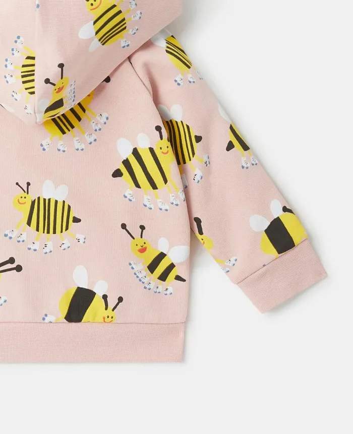 Kids Baby Girls Stella McCartney Roller Skate Bumblebee Zip Hoodie Pink Multicolour