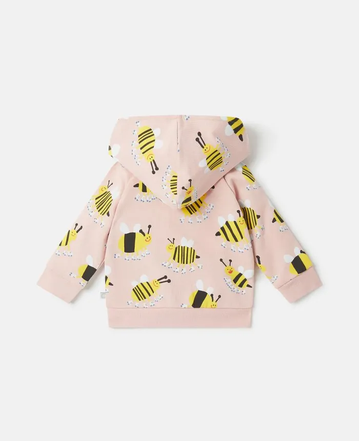 Kids Baby Girls Stella McCartney Roller Skate Bumblebee Zip Hoodie Pink Multicolour