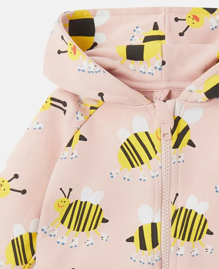 Kids Baby Girls Stella McCartney Roller Skate Bumblebee Zip Hoodie Pink Multicolour