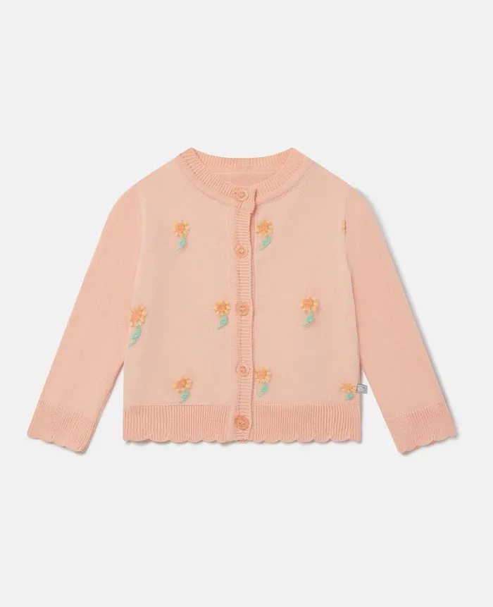 Kids Baby Girls Stella McCartney Sunflower Cardigan Pink