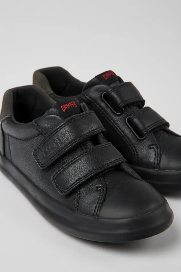 Kids Camper Sneakers Pursuit Black Leather And Nubuck Sneakers For Kids