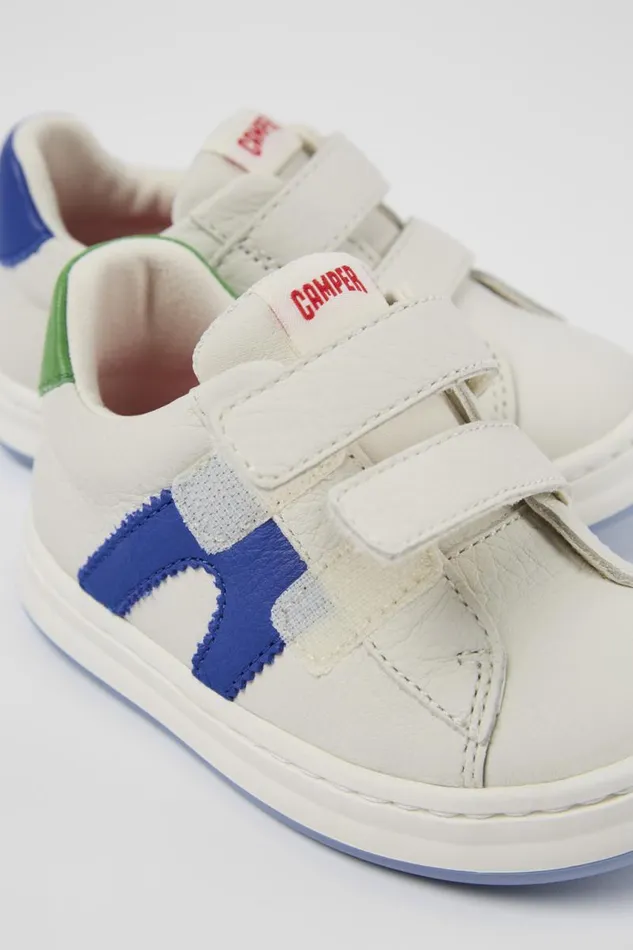 Kids Camper Sneakers Twins White Leather Sneaker