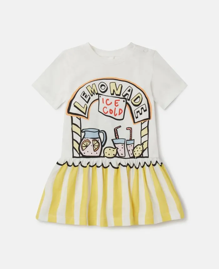 Kids Dresses and Jumpsuits Stella McCartney Lemonade Stand TShirt Dress Ivory