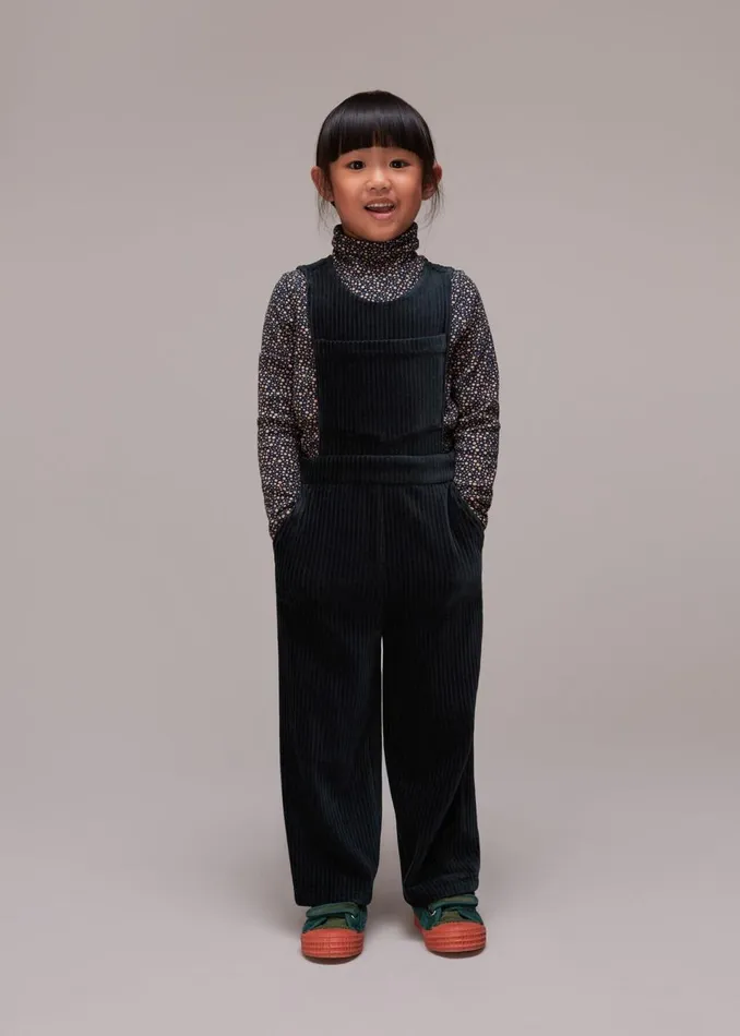 Kids Dresses and Jumpsuits Whistles Navy Kitty Corduroy Dungaree