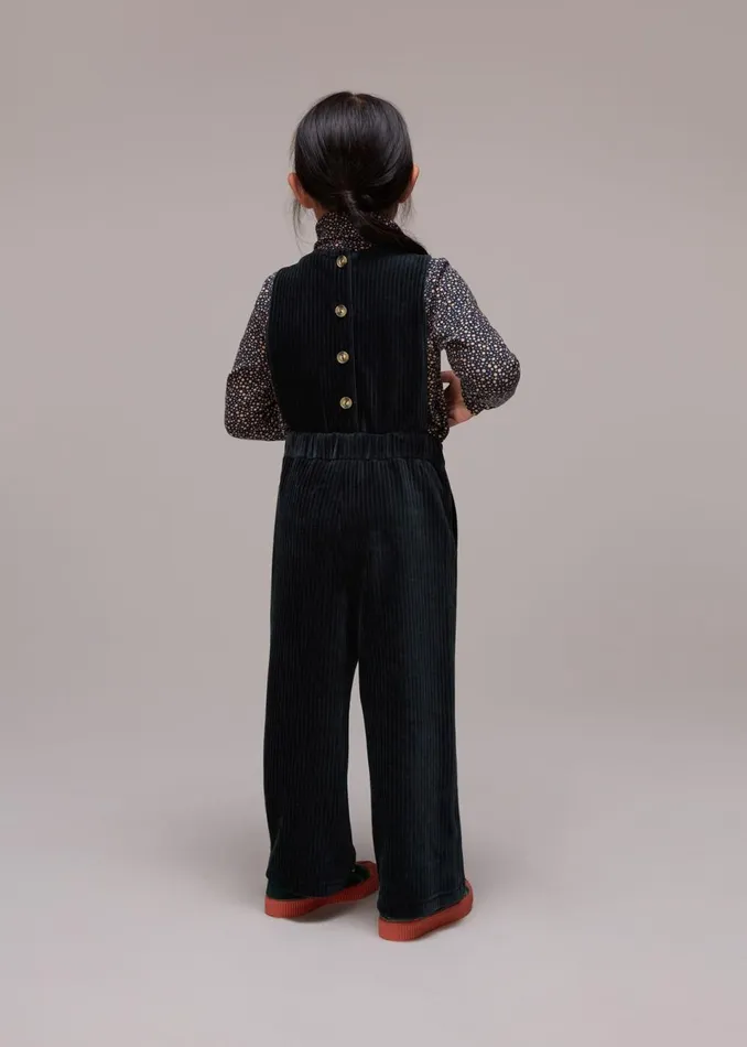 Kids Dresses and Jumpsuits Whistles Navy Kitty Corduroy Dungaree