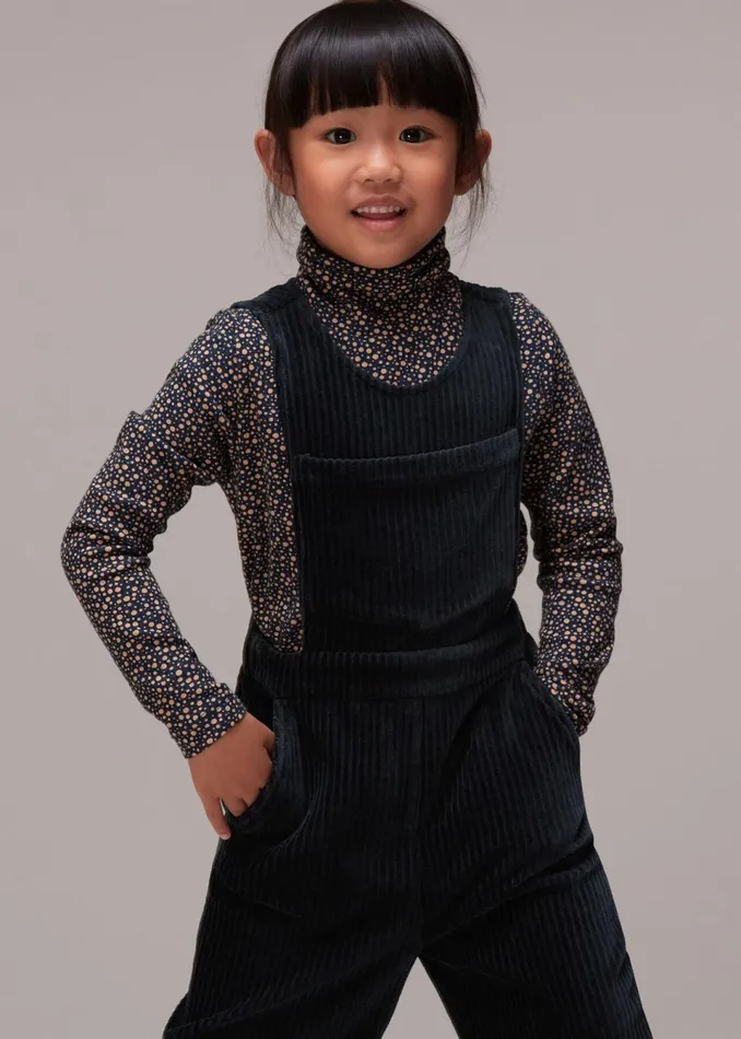 Kids Dresses and Jumpsuits Whistles Navy Kitty Corduroy Dungaree