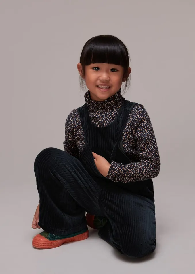 Kids Dresses and Jumpsuits Whistles Navy Kitty Corduroy Dungaree