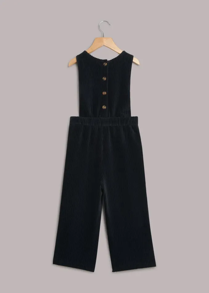 Kids Dresses and Jumpsuits Whistles Navy Kitty Corduroy Dungaree