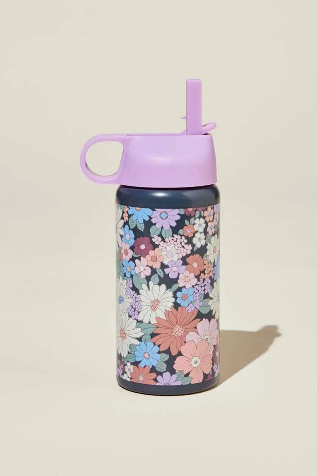 Kids OnTheGo Drink Bottle Phantomquinn Floral GirlsBoys Cotton On Drink Bottles