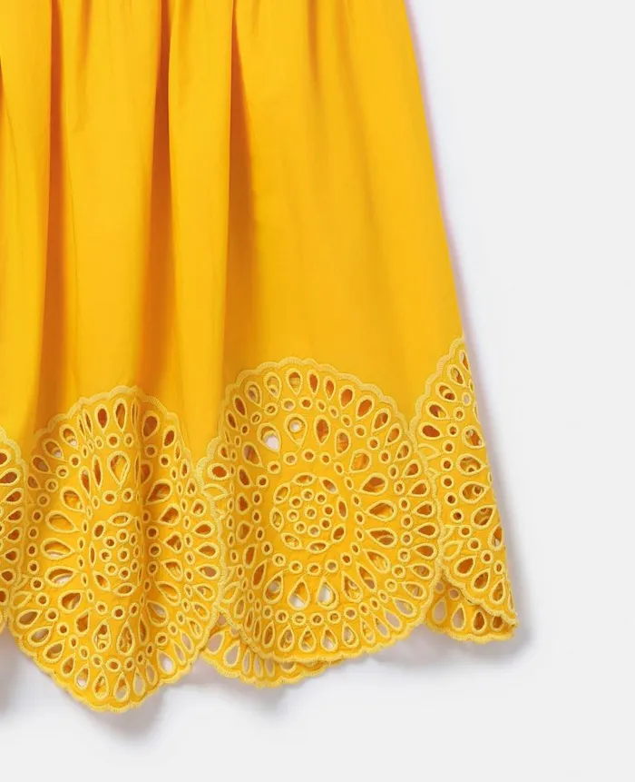 Kids Pants and Shorts Stella McCartney Broderie Anglaise Skater Skirt Yellow