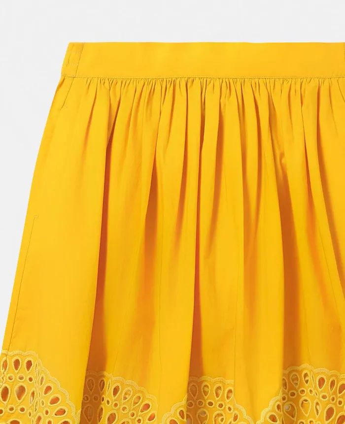 Kids Pants and Shorts Stella McCartney Broderie Anglaise Skater Skirt Yellow
