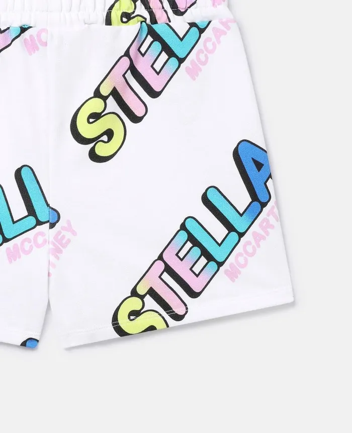 Kids Pants and Shorts Stella McCartney STELLA Logo Cropped Hoodie White Multicolour
