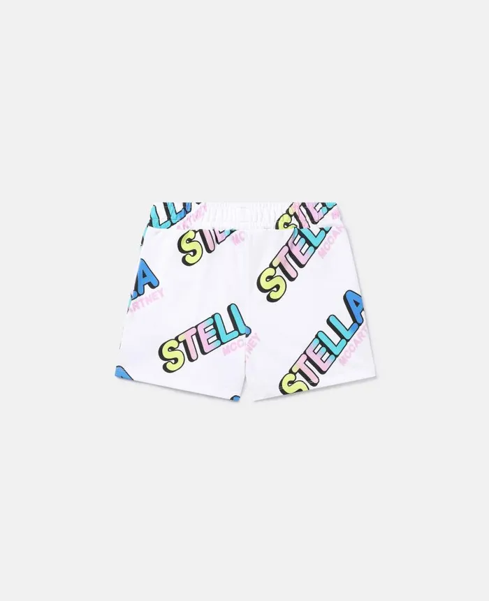 Kids Pants and Shorts Stella McCartney STELLA Logo Cropped Hoodie White Multicolour