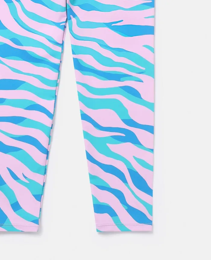 Kids Pants and Shorts Stella McCartney Zebra Print Leggings Blue Multicolour