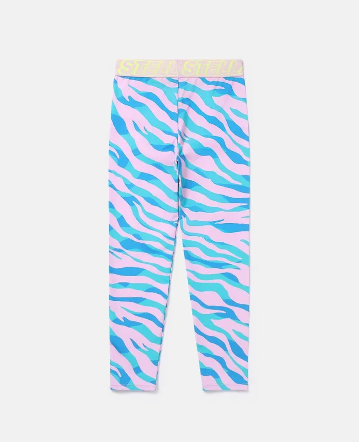 Kids Pants and Shorts Stella McCartney Zebra Print Leggings Blue Multicolour