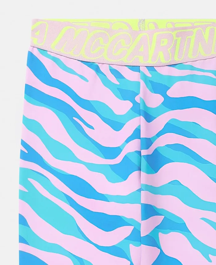 Kids Pants and Shorts Stella McCartney Zebra Print Leggings Blue Multicolour